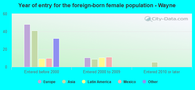 Year of entry for the foreign-born female population - Wayne