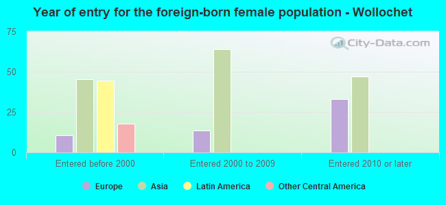 Year of entry for the foreign-born female population - Wollochet