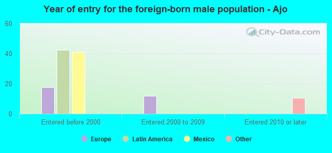 Year of entry for the foreign-born male population - Ajo