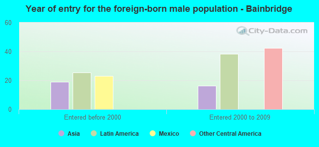 Year of entry for the foreign-born male population - Bainbridge