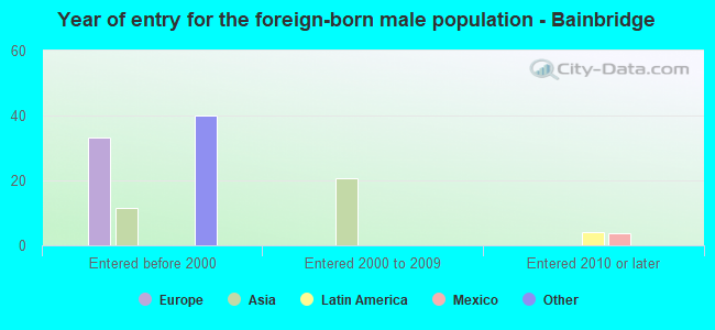 Year of entry for the foreign-born male population - Bainbridge