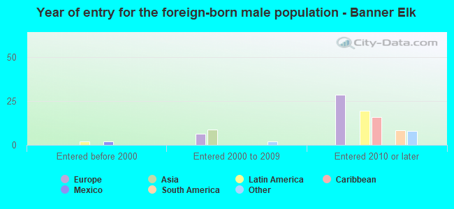 Year of entry for the foreign-born male population - Banner Elk