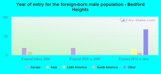 Year of entry for the foreign-born male population - Bedford Heights
