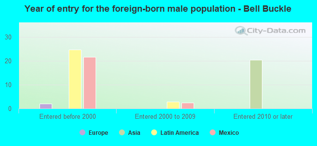 Year of entry for the foreign-born male population - Bell Buckle