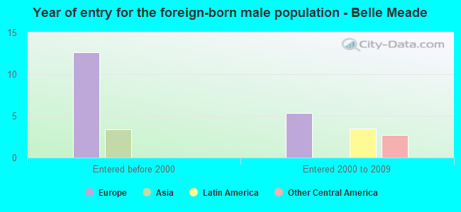Year of entry for the foreign-born male population - Belle Meade