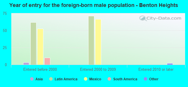 Year of entry for the foreign-born male population - Benton Heights