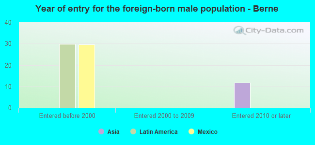 Year of entry for the foreign-born male population - Berne