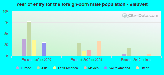 Year of entry for the foreign-born male population - Blauvelt
