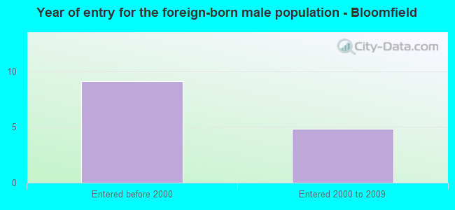 Year of entry for the foreign-born male population - Bloomfield