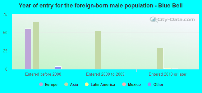Year of entry for the foreign-born male population - Blue Bell