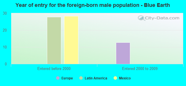 Year of entry for the foreign-born male population - Blue Earth