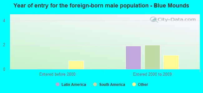 Year of entry for the foreign-born male population - Blue Mounds