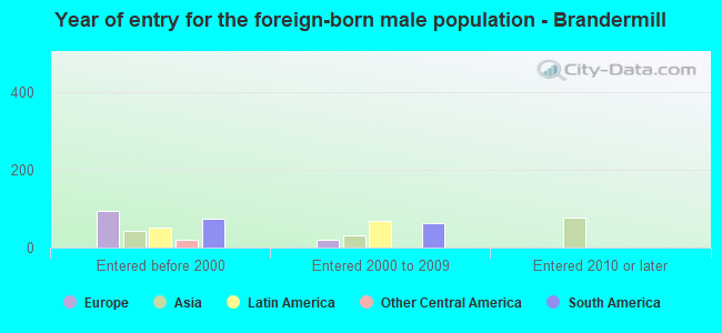 Year of entry for the foreign-born male population - Brandermill