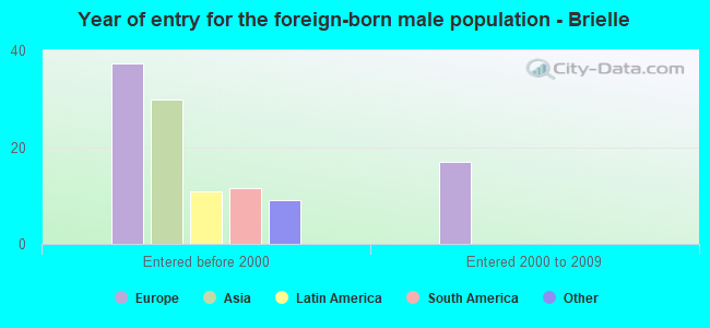 Year of entry for the foreign-born male population - Brielle