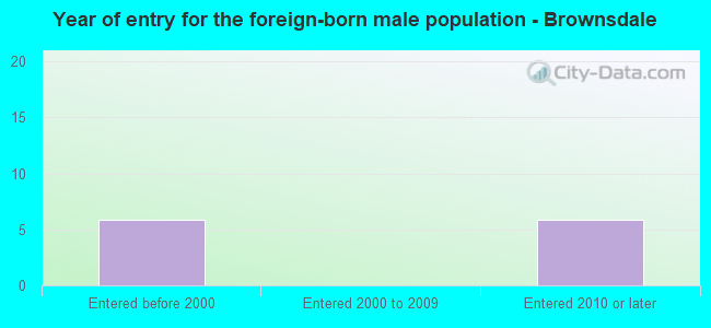 Year of entry for the foreign-born male population - Brownsdale