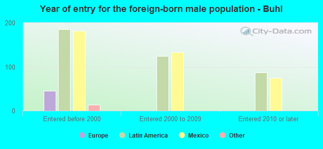 Year of entry for the foreign-born male population - Buhl