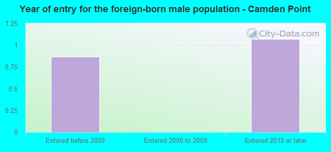 Year of entry for the foreign-born male population - Camden Point