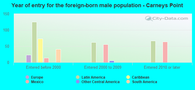 Year of entry for the foreign-born male population - Carneys Point