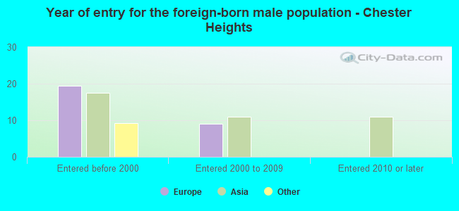 Year of entry for the foreign-born male population - Chester Heights