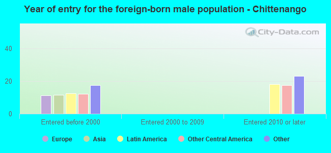 Year of entry for the foreign-born male population - Chittenango