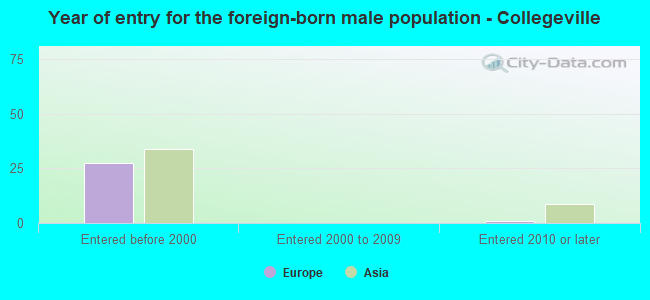 Year of entry for the foreign-born male population - Collegeville