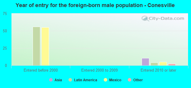 Year of entry for the foreign-born male population - Conesville