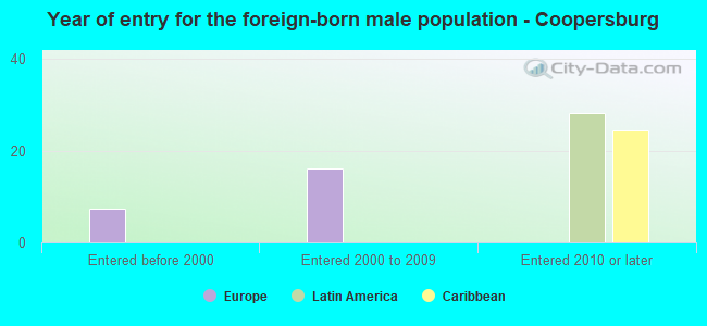 Year of entry for the foreign-born male population - Coopersburg