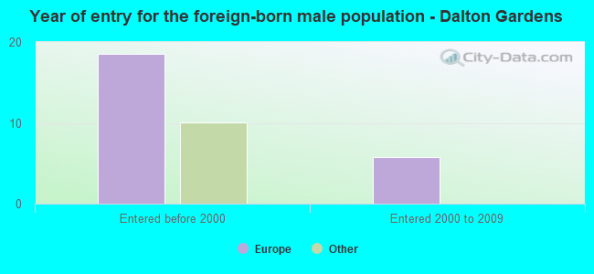 Year of entry for the foreign-born male population - Dalton Gardens