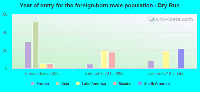 Year of entry for the foreign-born male population - Dry Run