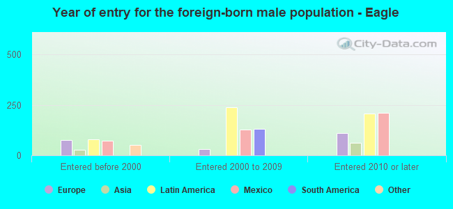 Year of entry for the foreign-born male population - Eagle