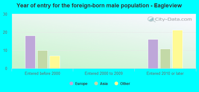Year of entry for the foreign-born male population - Eagleview