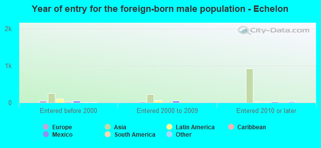 Year of entry for the foreign-born male population - Echelon