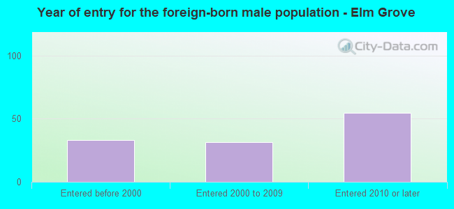 Year of entry for the foreign-born male population - Elm Grove