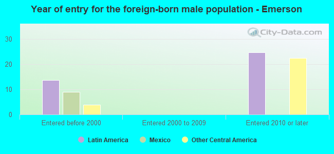 Year of entry for the foreign-born male population - Emerson