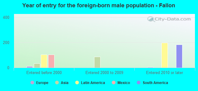 Year of entry for the foreign-born male population - Fallon