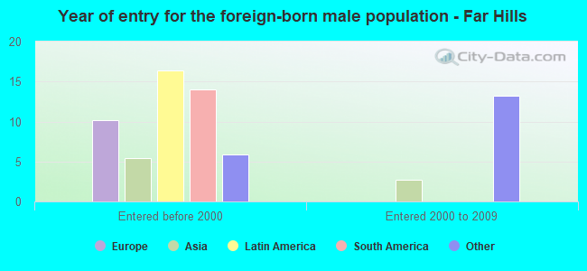 Year of entry for the foreign-born male population - Far Hills