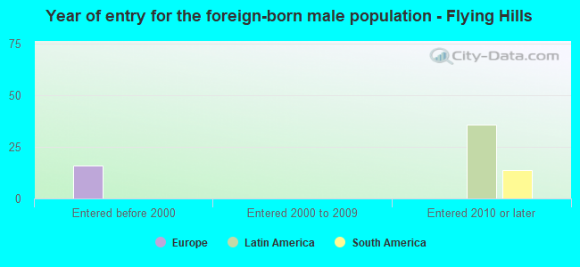 Year of entry for the foreign-born male population - Flying Hills