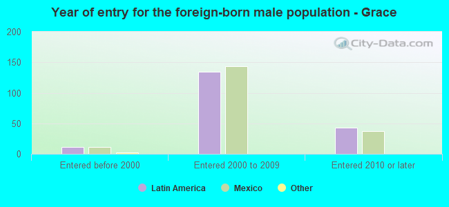 Year of entry for the foreign-born male population - Grace