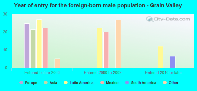 Year of entry for the foreign-born male population - Grain Valley