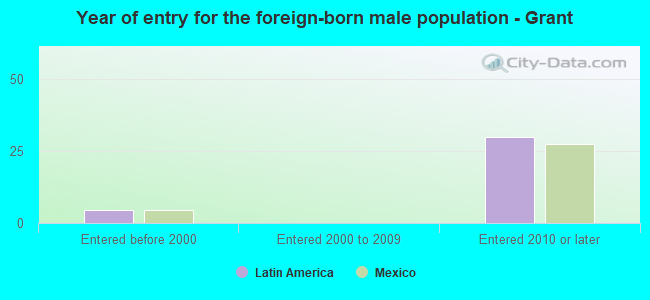 Year of entry for the foreign-born male population - Grant