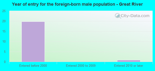 Year of entry for the foreign-born male population - Great River
