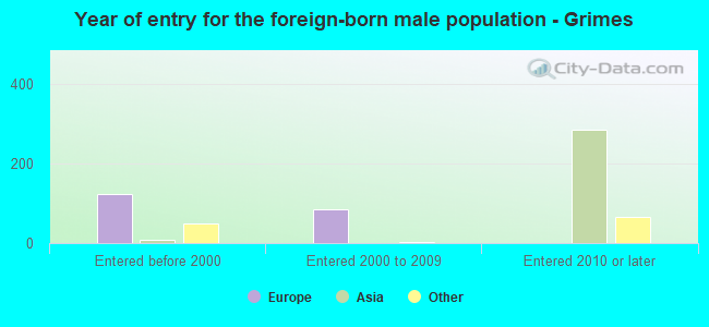 Year of entry for the foreign-born male population - Grimes