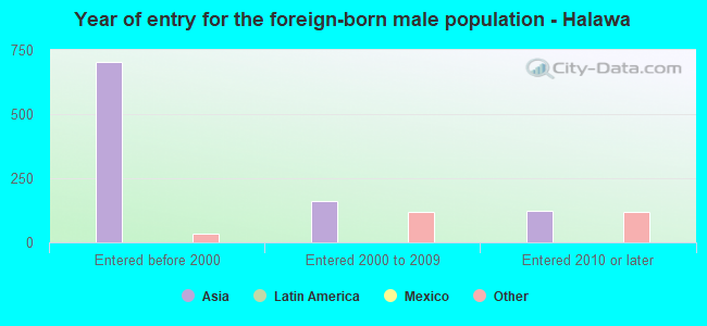 Year of entry for the foreign-born male population - Halawa