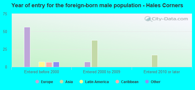 Year of entry for the foreign-born male population - Hales Corners