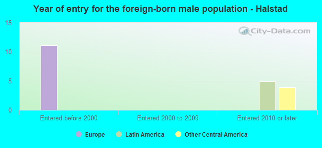 Year of entry for the foreign-born male population - Halstad