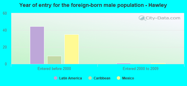 Year of entry for the foreign-born male population - Hawley