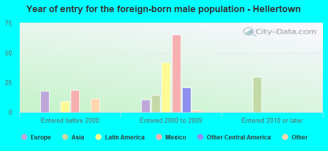 Year of entry for the foreign-born male population - Hellertown