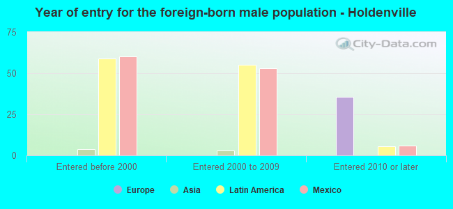 Year of entry for the foreign-born male population - Holdenville