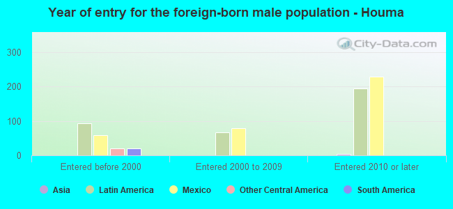 Year of entry for the foreign-born male population - Houma