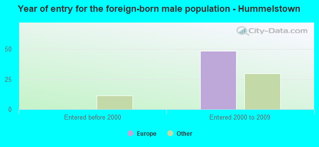 Year of entry for the foreign-born male population - Hummelstown